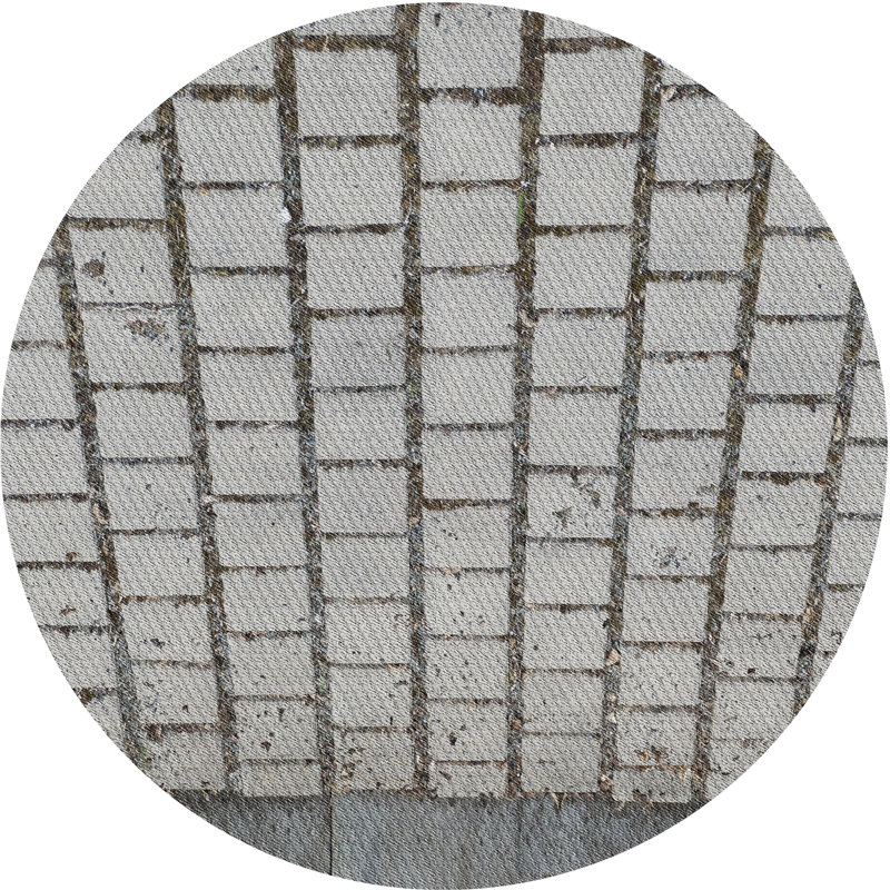 Tapis gris tissé à la machine, Rond 6 pi