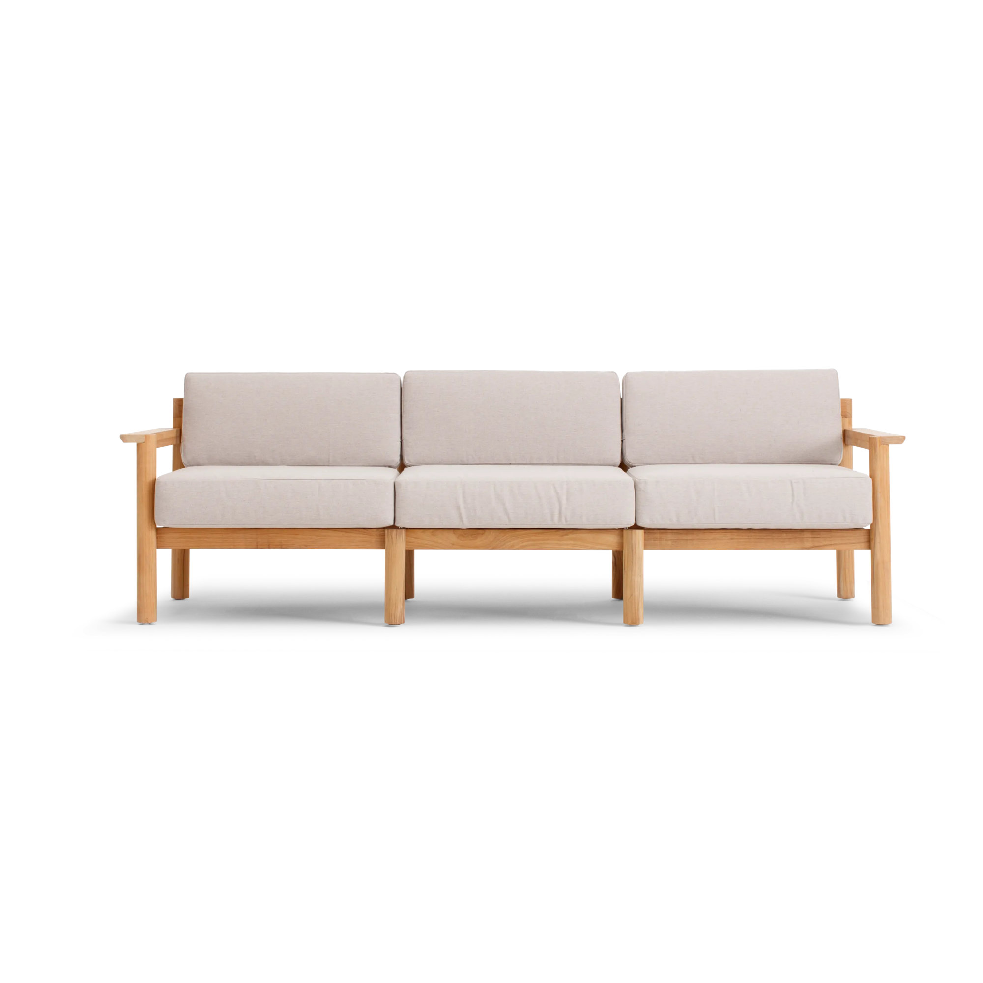 Haven 89.5'' Wide Teak Patio Sofa with Sunbrella® Cushions, Sunbrella Ashe