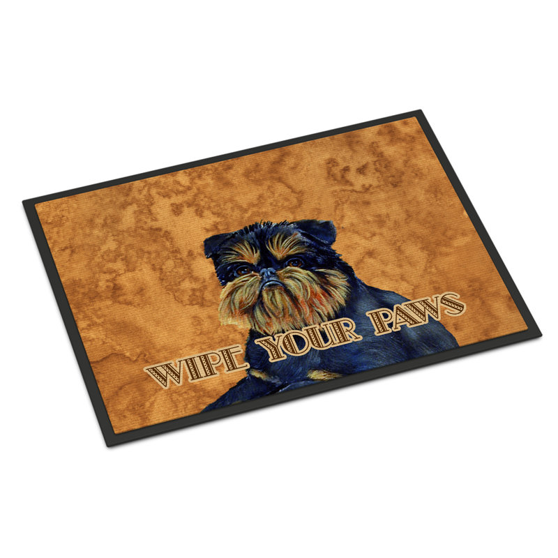 Tapis d'entrée antidérapant Brussels Griffon, Rectangle 1 pi 6 po x 2 pi 3 po