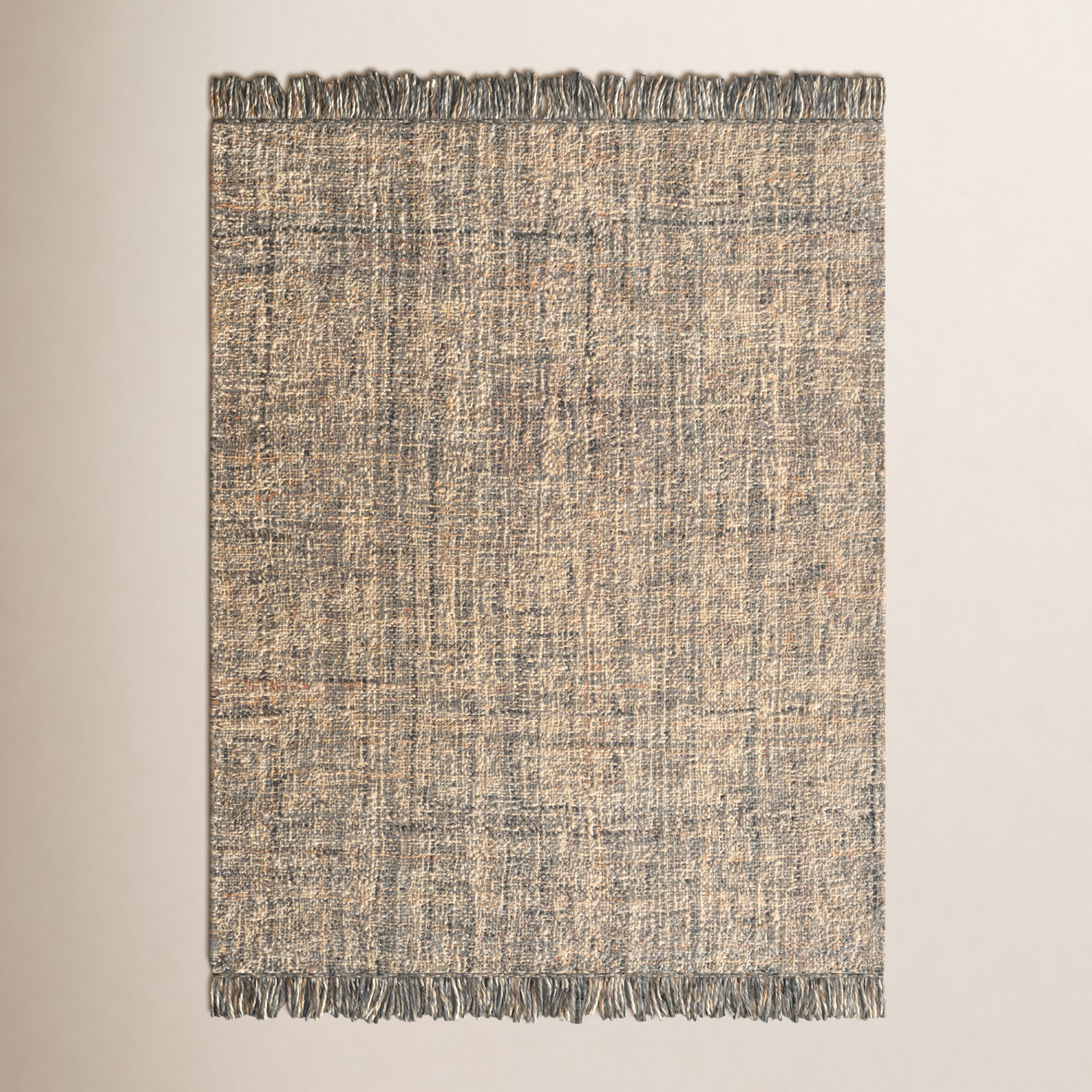 Bedivere Gray Beige Hand-Woven Jute Rug, Rectangle 2' x 3'