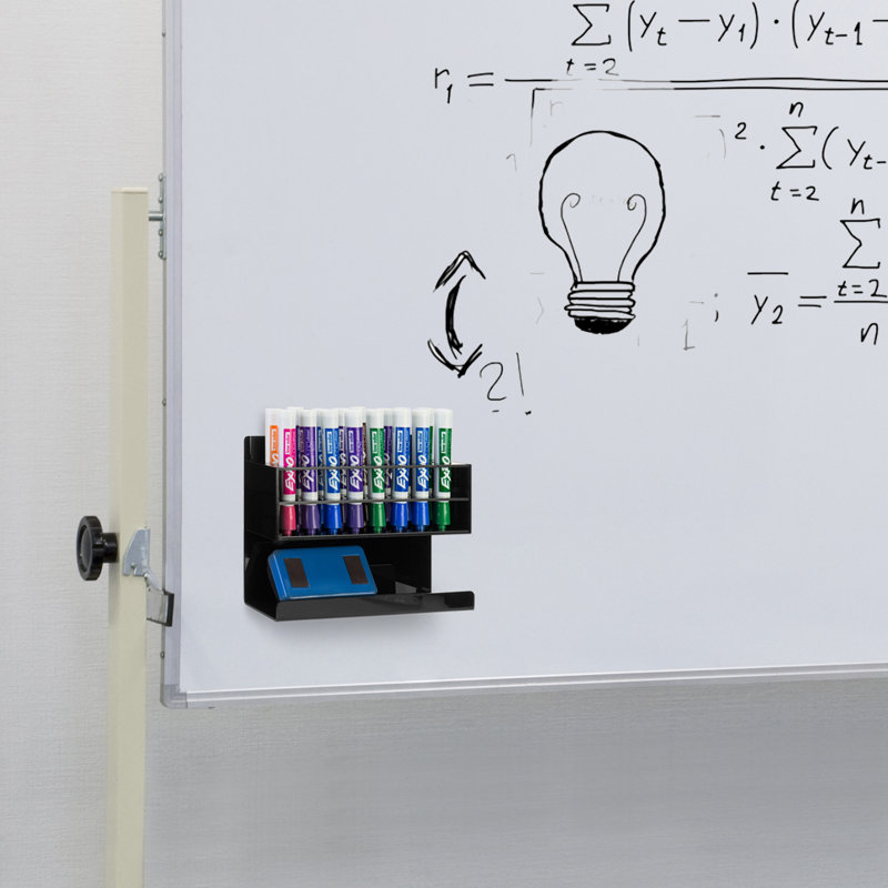 Plastic Brilan and Eraser Storage Marker Pen Holder, Black