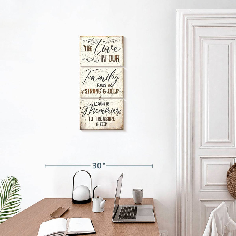 Plaque murale «Love In Our Family», H 27 po x l 12 po