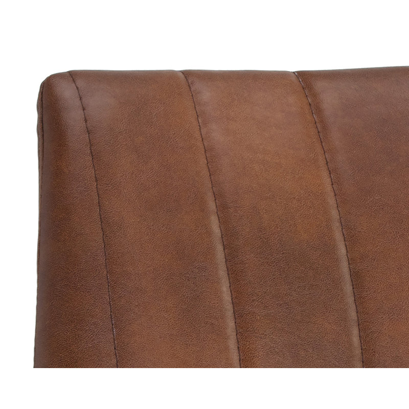 Upholstered Dining Chair, Tan Faux Leather
