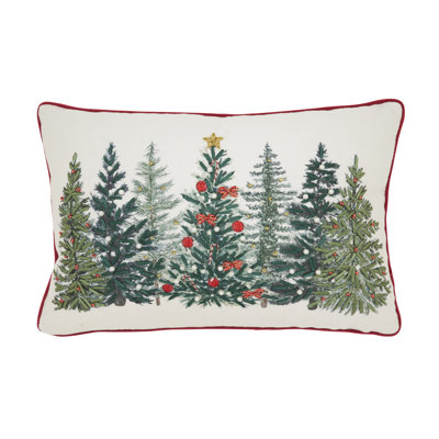 Christmas Trees Filled Throw Pillow