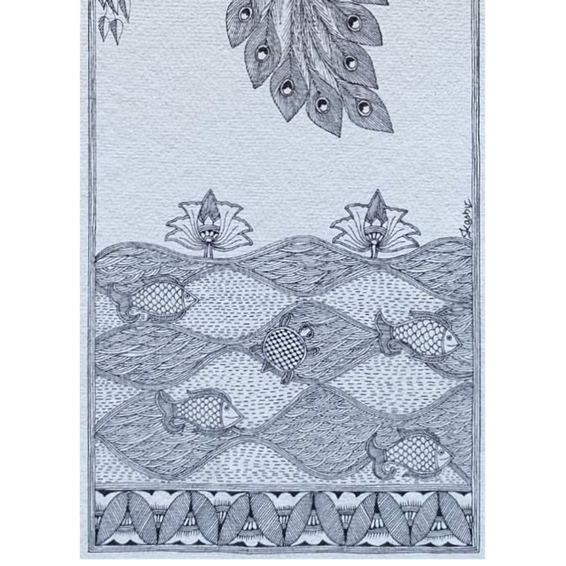 Paon sur l'arbre | Stylo sur papier | Peinture par Abhilasha Raut