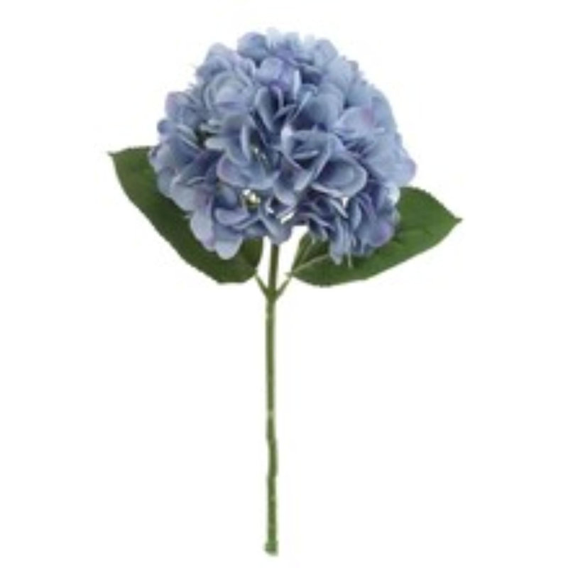 Tige d'hortensia bleue de 8 po avec des fleurs de 7 po de diamètre - réaliste