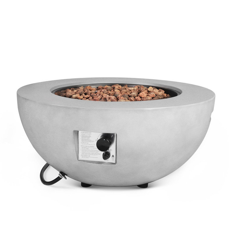31.5" Round Propane Fire Pit Table with Lava Rocks & Rain Cover – 50,000 BTU Outdoor Gas Fireplace for Patio, Backyard & Deck