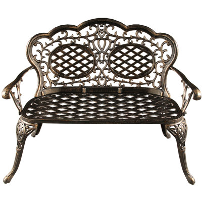 Rockwell Ornate Traditional Metal Garden Bench by Astoria Grand