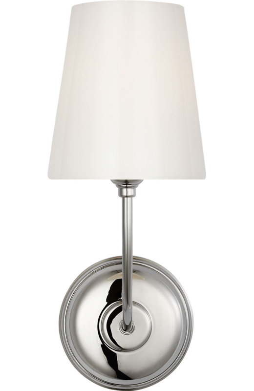 Vendome Single Sconce with White Glass, Polished Nickel