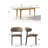 Modern 7-Piece Extendable Dining Set With Rectangular Wood Table And Upholstered Curved Back Chairs-863866850