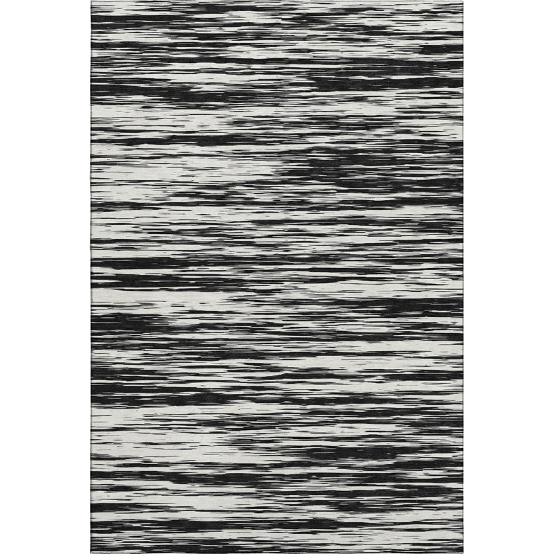 Premium Machine Washable Prisco Black Rug, Rectangle 2'6" x 3'10"