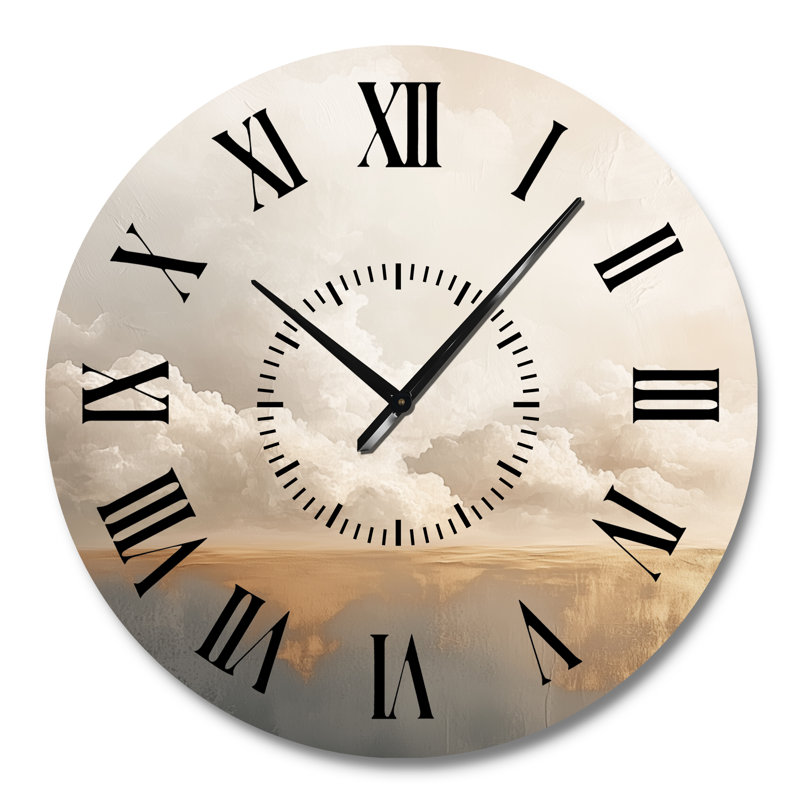 Horloge murale en métal Minimal Cloud Horizon - Nature, Grand