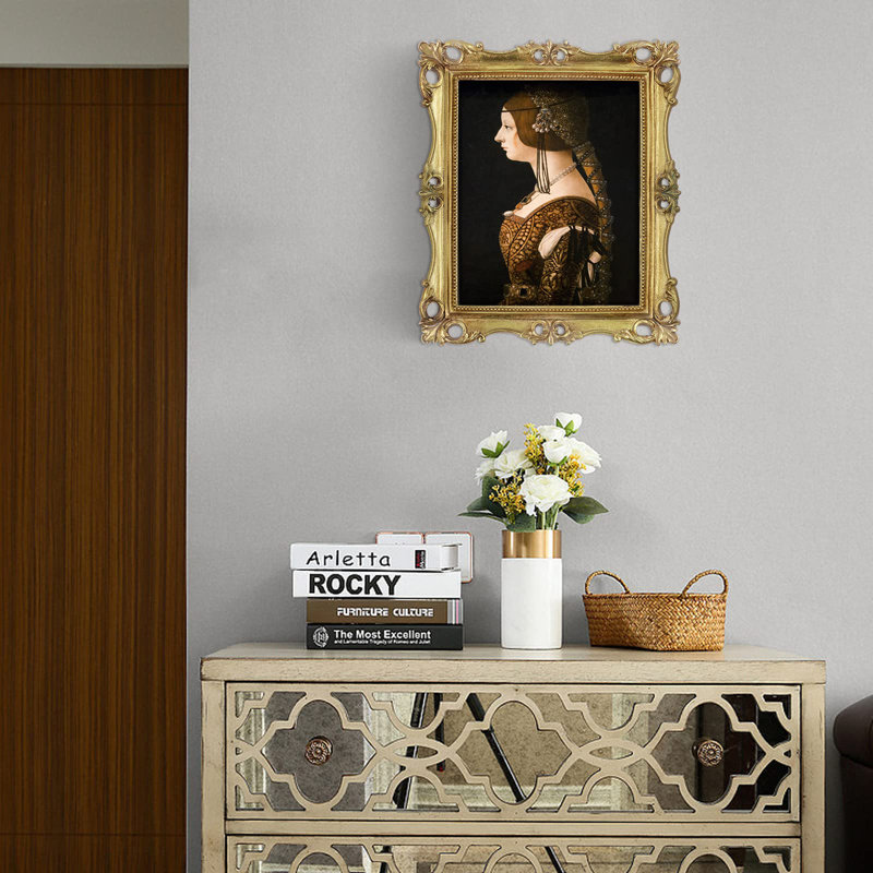 Gold Baroque Picture Frame - Elegant 8X10 Wall/Tabletop Display For Art & Photos