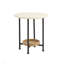 Table de bout, plateau blanc, tablette naturelle