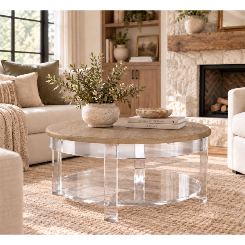 Solid Wood Top Coffee Table