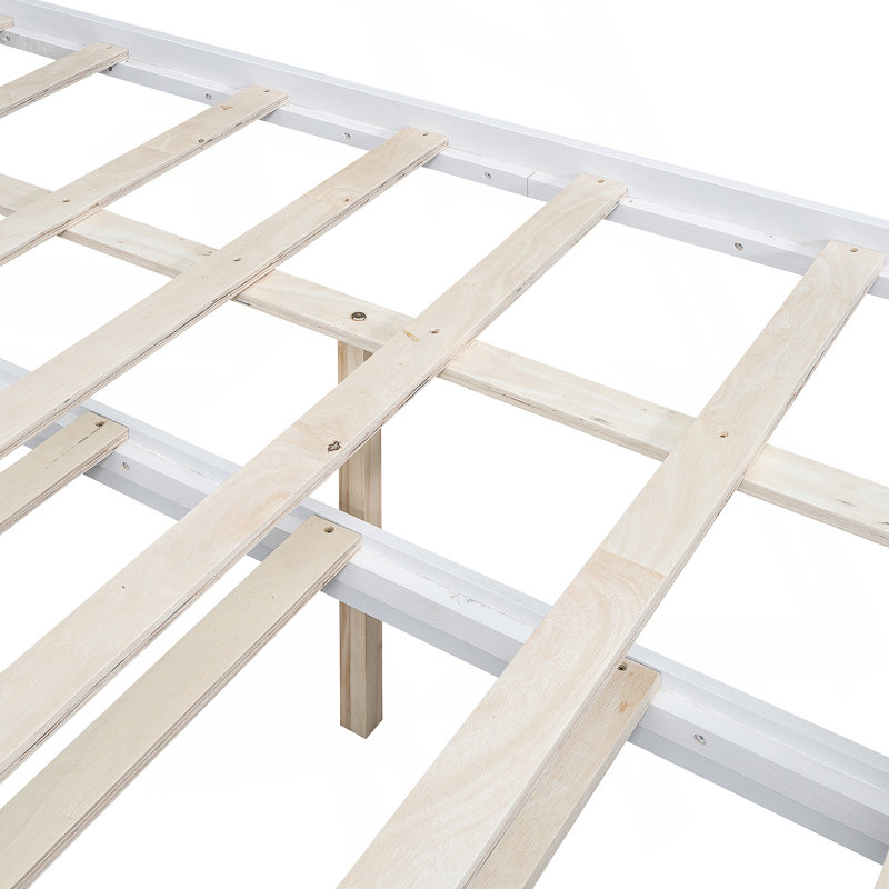 Lit plateforme avec tête de lit à DEL avec rangement, lit gigogne simple et 3 tiroirs