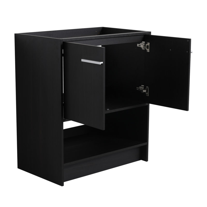 Meuble-lavabo autoportant de 30 pouces avec lavabo en céramique, portes à fermeture douce et fabrication en contreplaqué durable