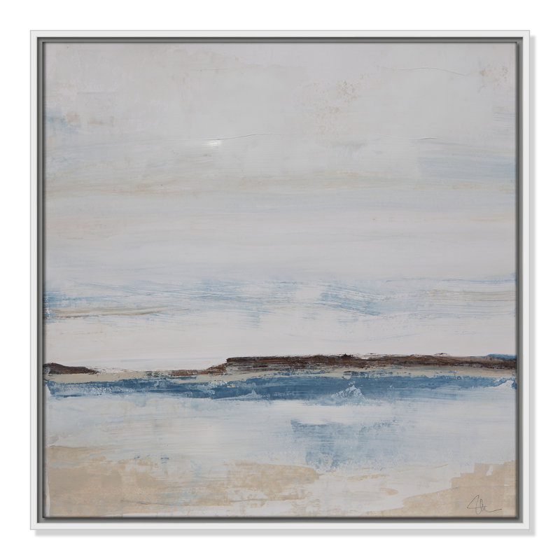 «Walk with Me» par Casa Fine Arts, H 25,5 po x l 25,5 po x P 2 po, Cadre flottant blanc