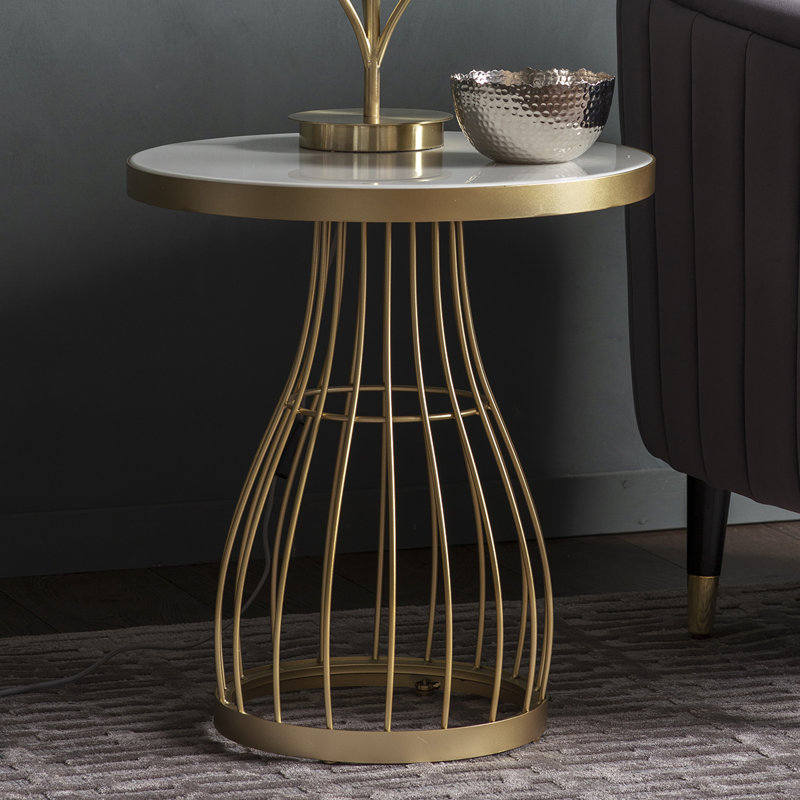 Jorden Frame End Table, Champagne