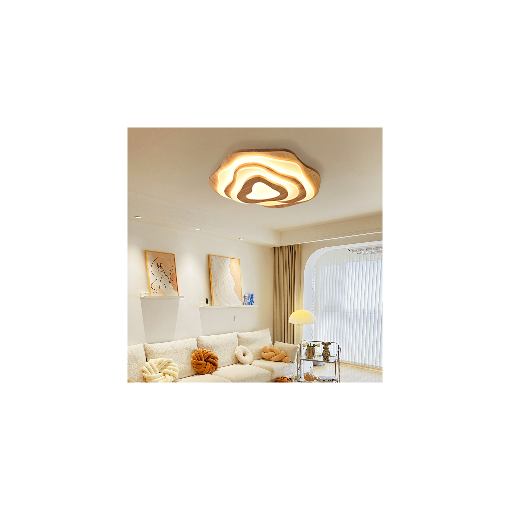 Single Light Acrylic LED Flush Mount, 3.14" H x 23.62" W x 23.62" D