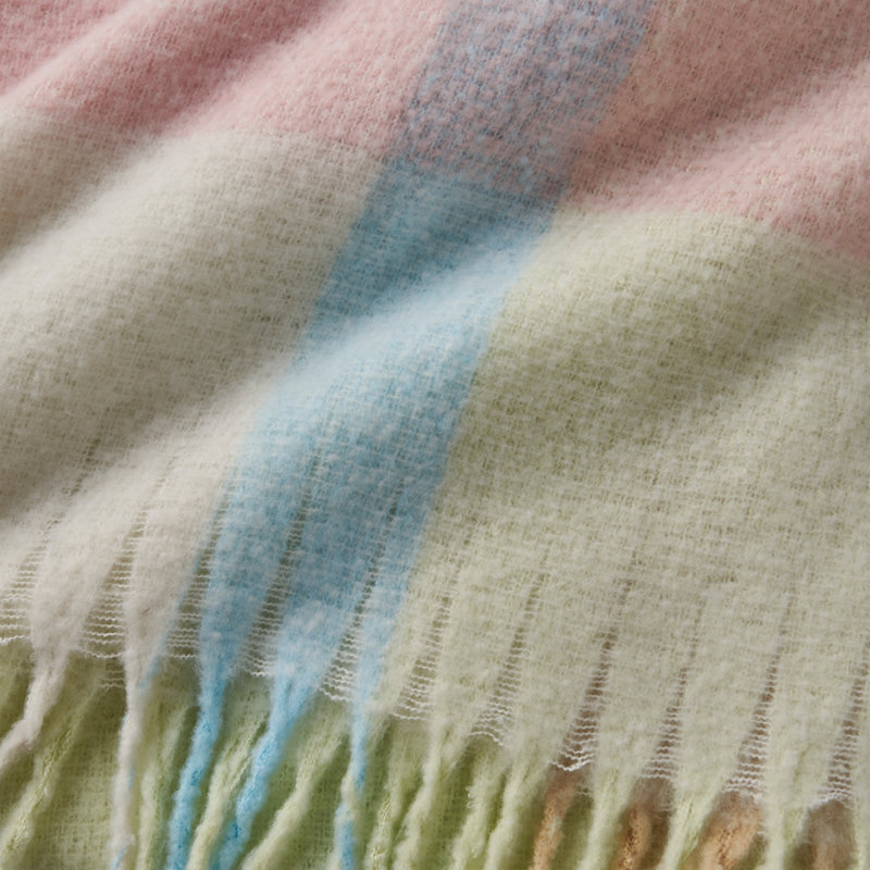 Faux Mohair Check Blanket Throw