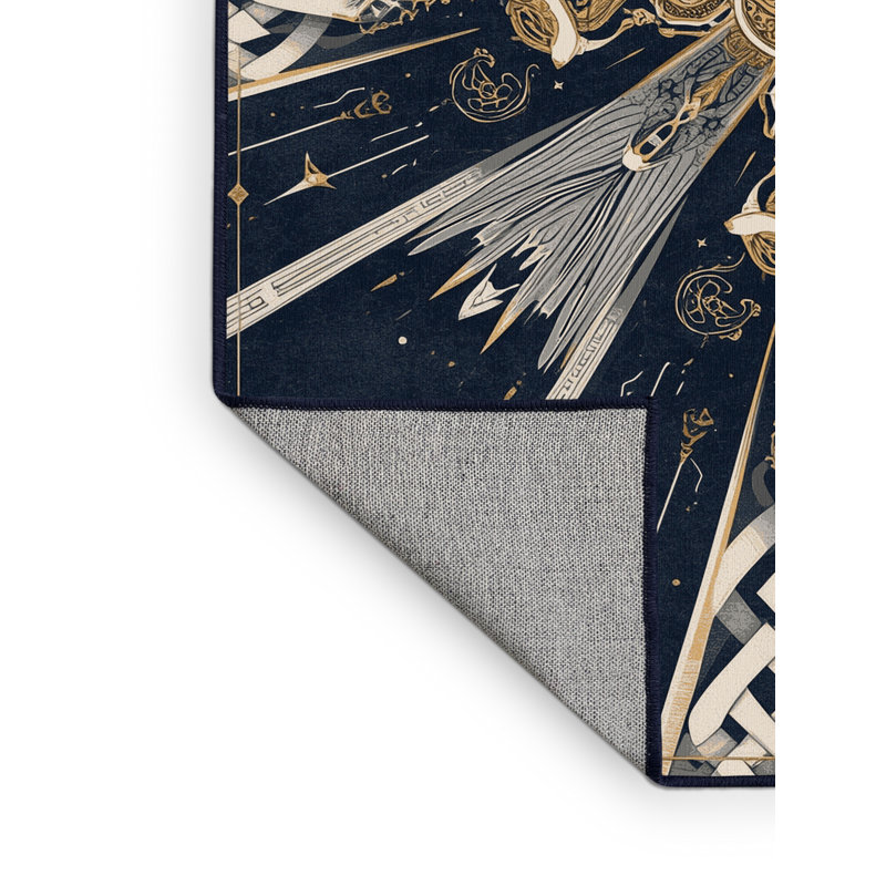 Tapis gris délavé à la machine Joyce Valkyries, 5 x 7