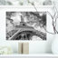 «Black and White View of Paris Eiffel Tower Cityscape», reproduction de photo sur toile tendue-33186825-18295527