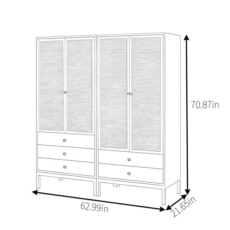 Garde-robe simple tissée, Noyer