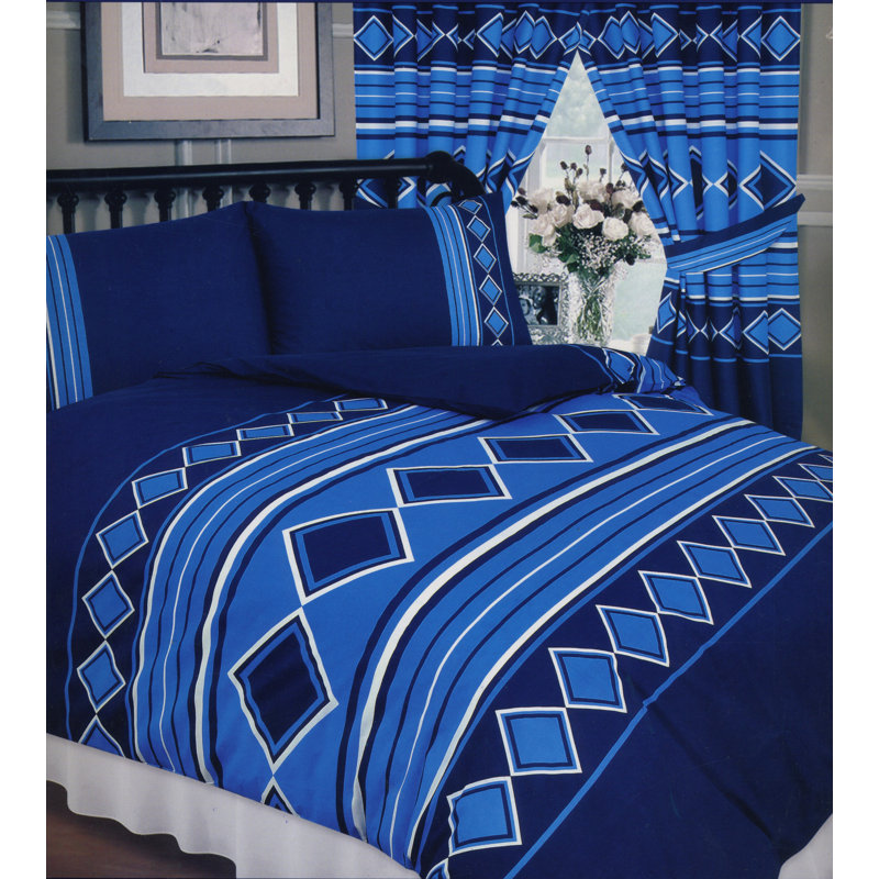 MENONLY Rivero Duvet Cover Set, Blue, King Duvet Cover + 2 Standard Pillowcases