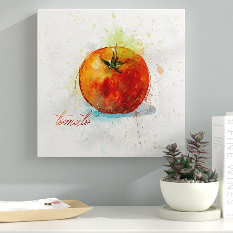 Tomate végétarienne - reproduction sur toile, H 16 po x l 16 po x P 1,5 po