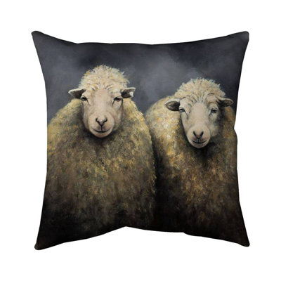 Wool sheeps - 20"x20" Throw pillow - Poly twill - Print on demand