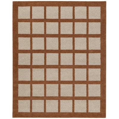 Hand-Tufted Geometric Wool Rug