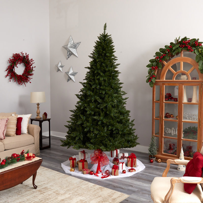 Lighted Artificial Christmas Tree, 9' H