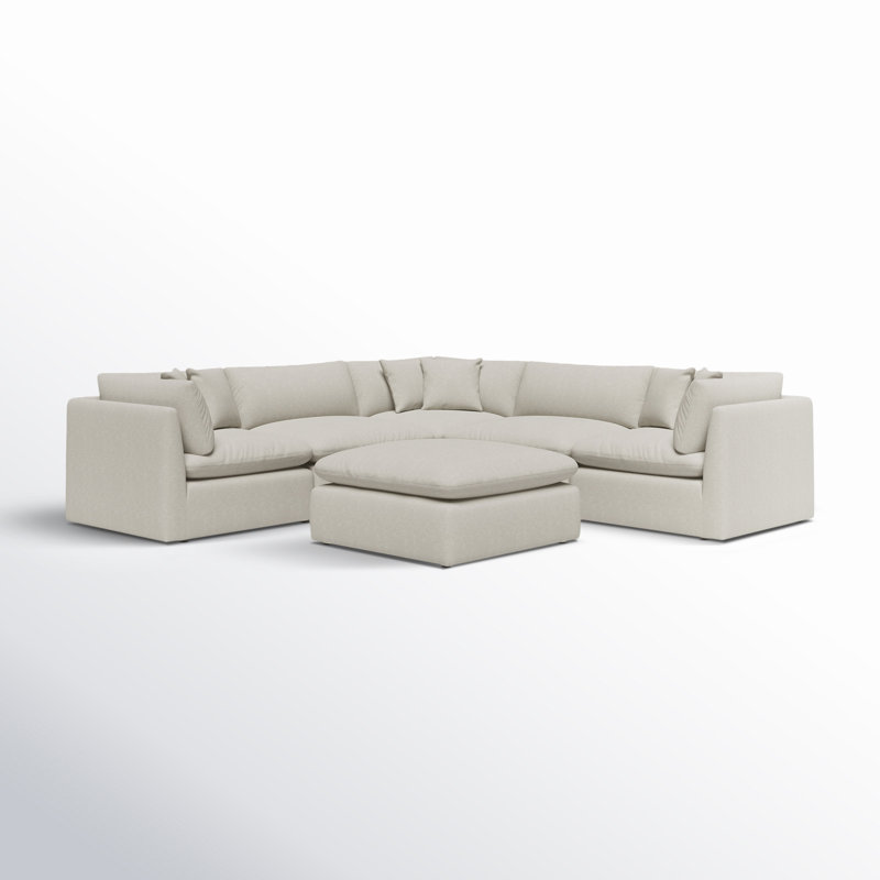 Canapé modulaire de 6 pièces Annabella, Tissage performant en lin Effie