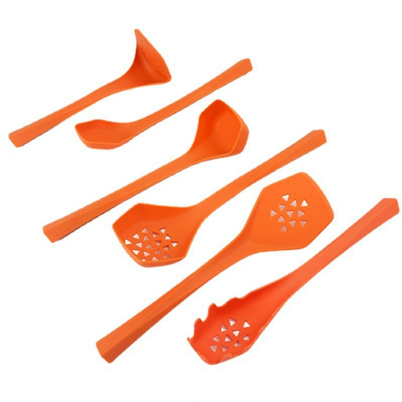Ensemble d'ustensiles de cuisine robustes, nylon antiadhésif 6 pièces, résistant aux hautes températures