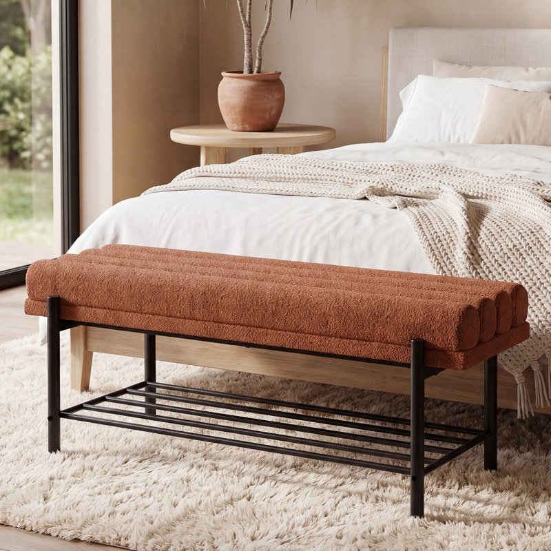 Tufted Upholstered Storage Bench, Tufted Upholstered Storage  Brown Bench