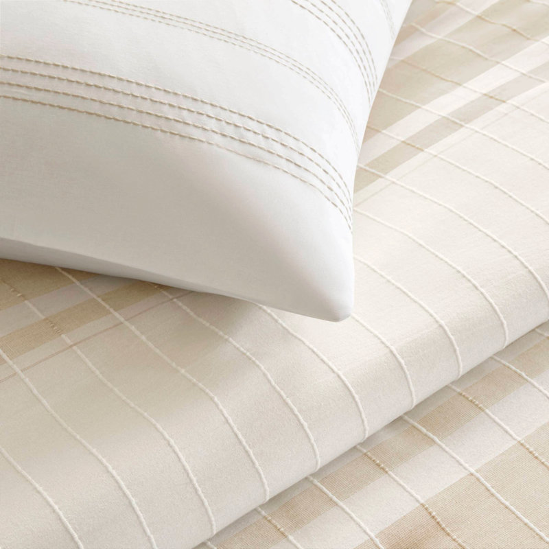 Ensemble de housse de couette 5 pièces en coton jacquard tissé rouge, taille grand lit/queen, Taupe