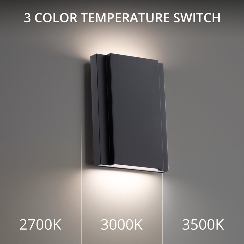 Layne 5.25" LED Wall Sconce 3-CCT 2700K-3000K-3500K, 2700K, Black