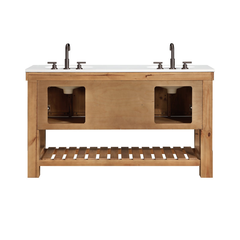 Bromley 60'' Double Bathroom Vanity with Quartz Top