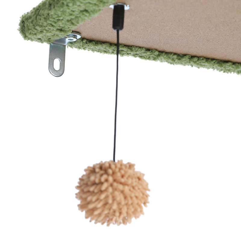 Ellamaria 90.2-108" Multi-purpose floor standing cat climbing tower with platform, adjustable height, toy ball, anti-tip design for cats up to 10 lbs.