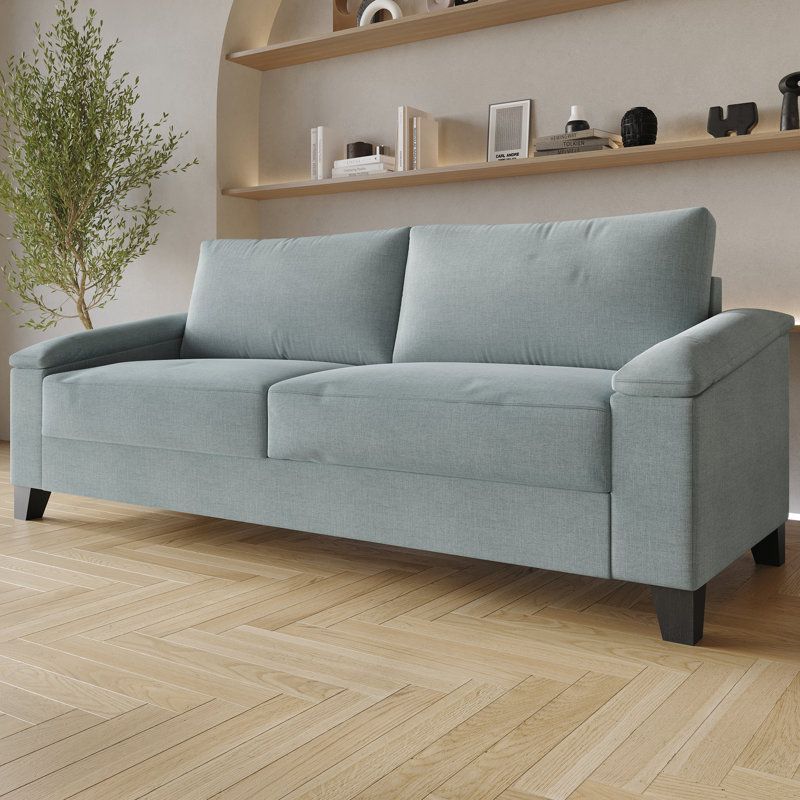 Jacqualyn Fabric 57.87'' Reception Sofa, Blue
