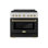 ZLINE Autograph 36 po. Cuisinière à gaz avec 6 brûleurs DuoPro avec porte noire et décorations dorées