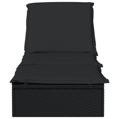 Sunbed 1 Pc With Cushion 79.1"X21.7"X24.4" Poly Rattan by Latitude Run