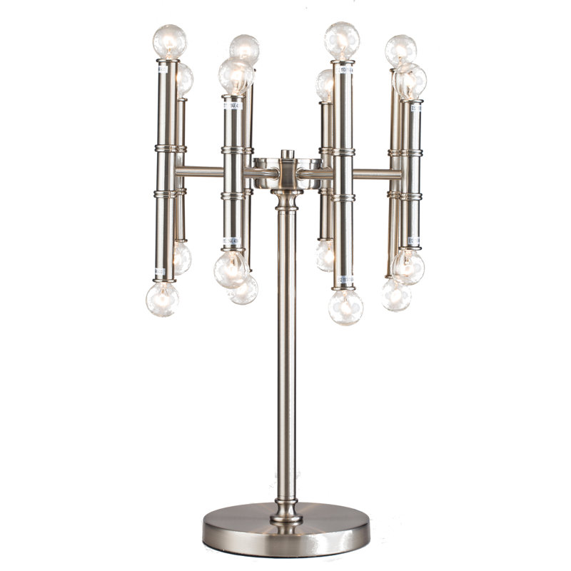 Lampe de table transitionnelle en nickel satiné 16 lumières
