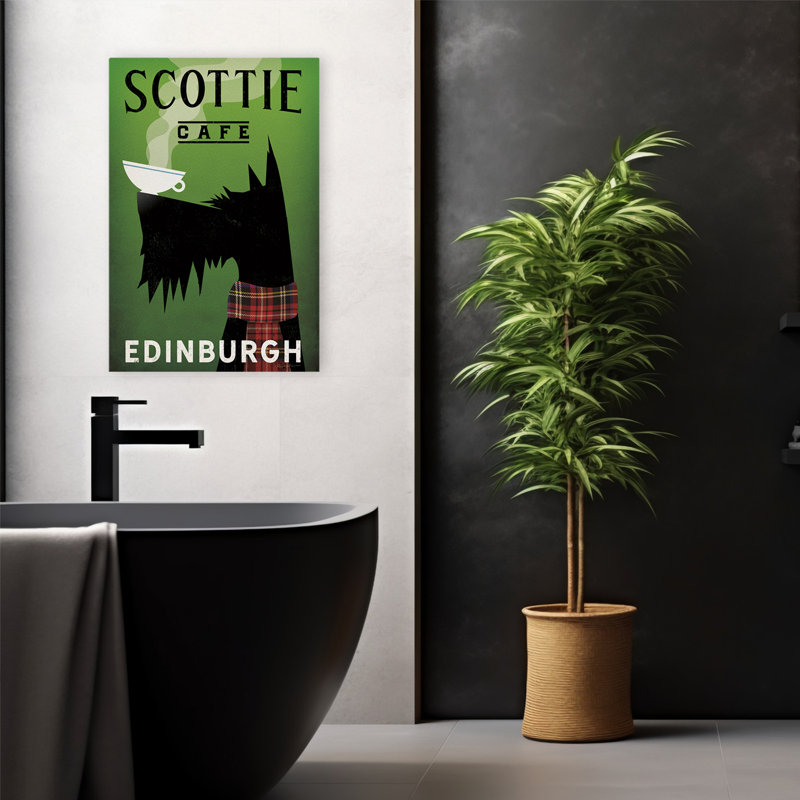Scottie Cafe - bannières Art avec des cafés noirs, H 24 po x l 16 po