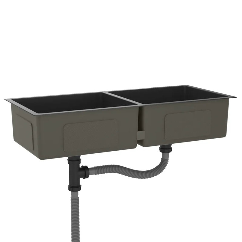 Belfry Kitchen Esperanza 440mm W Steel Kitchen Sink, Black