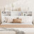Modern Wooden Bookcase Headboard with LED Light and Charging Station-808041314-808041312