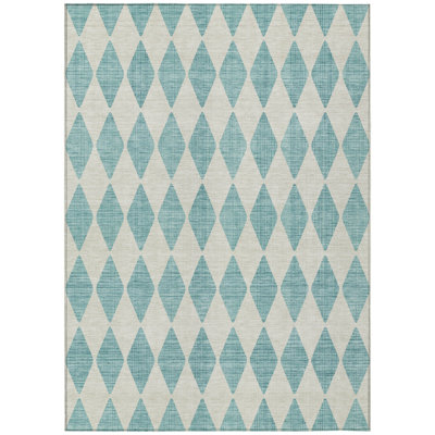 Fayme Washable Geometric Indoor / Outdoor Rug
