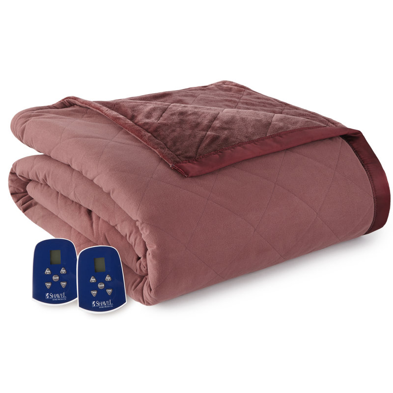 Full Merlot Micro Flannel Reversible Electric Blanket
