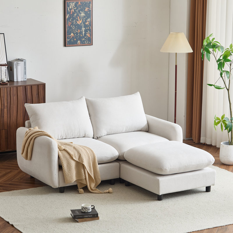 Canapé modulaire modulaire à combinaison libre avec repose-pieds, idéal pour les réunions de famille et la détente confortable